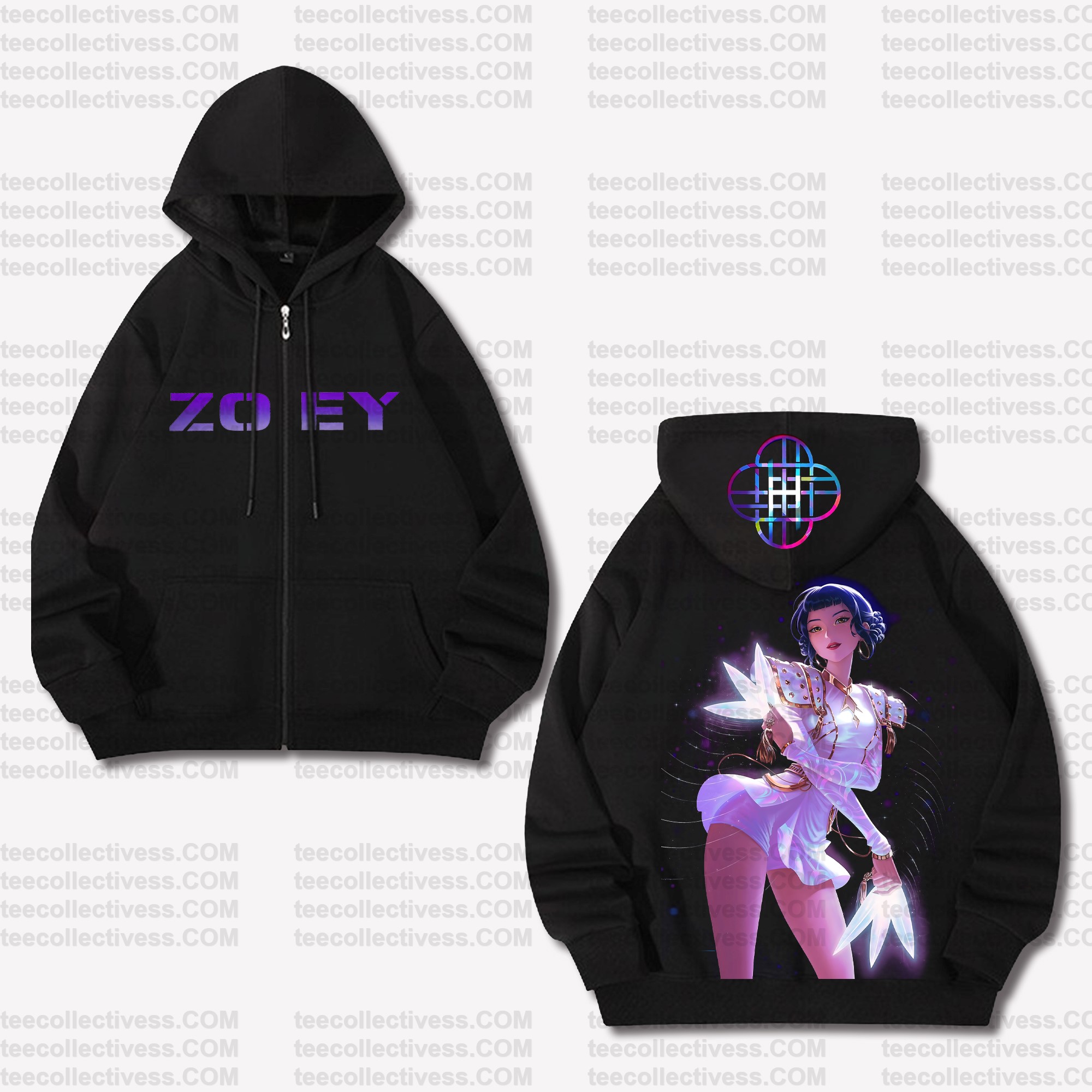 Unisex Graphic Streetwear Vintage Zipper Cardigan Plush Hoodie