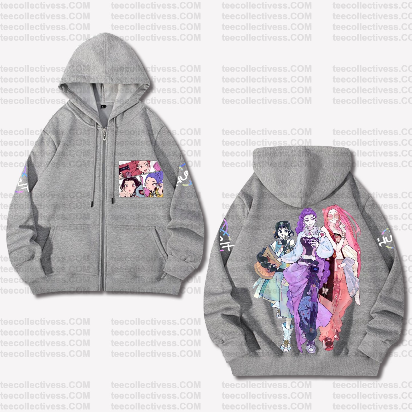 Unisex Graphic Streetwear Vintage Zipper Cardigan Plush Hoodie