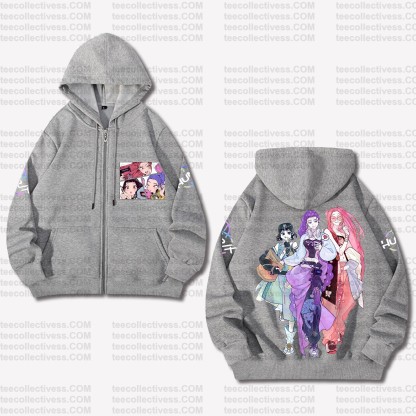 Unisex Graphic Streetwear Vintage Zipper Cardigan Plush Hoodie