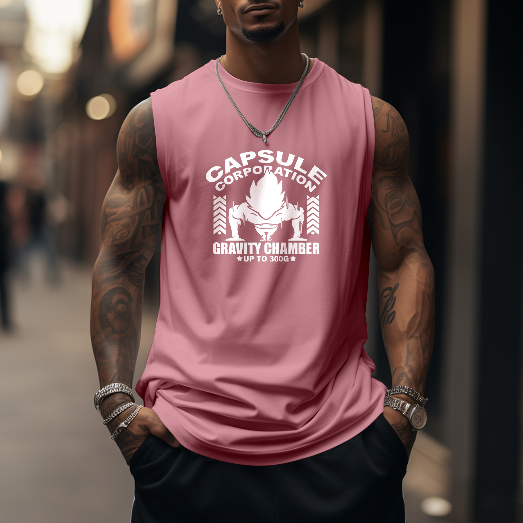 Men's Anime Print Fitness Tank Top