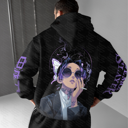 Unisex “Demon Slayer” Anime Graphic Streetwear Vintage Hoodie