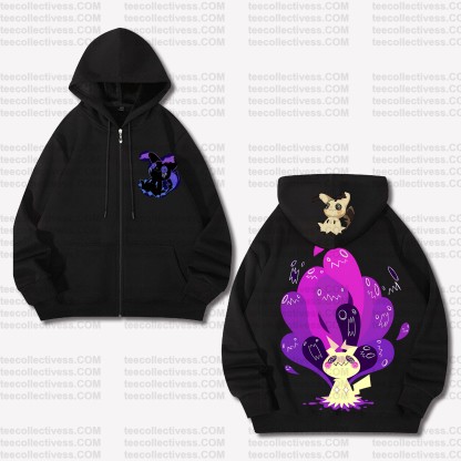 (Pokemon)Unisex Graphic Streetwear Vintage Zipper Cardigan Plush Hoodie