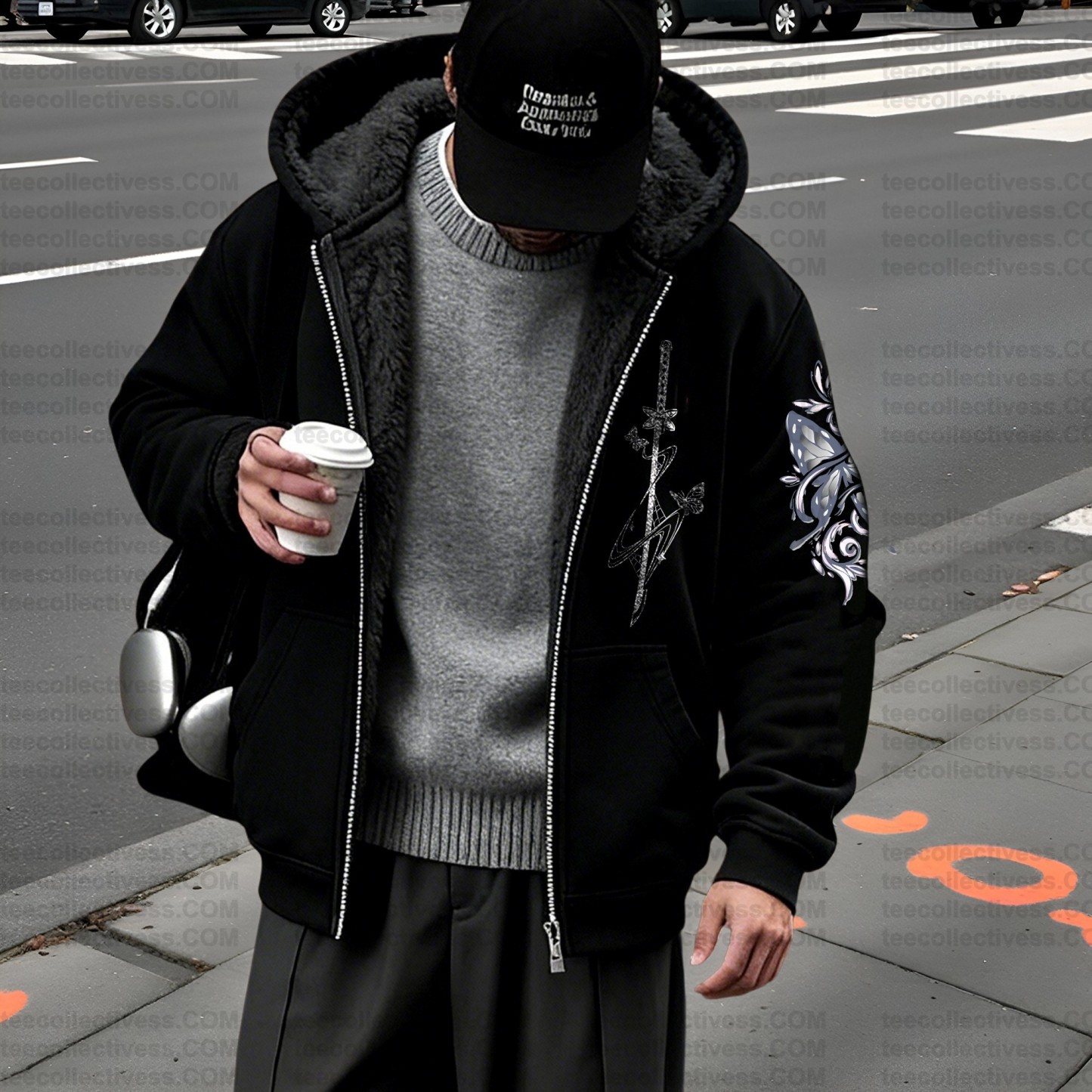 Unisex Graphic Streetwear Vintage Zipper Cardigan Plush Hoodie