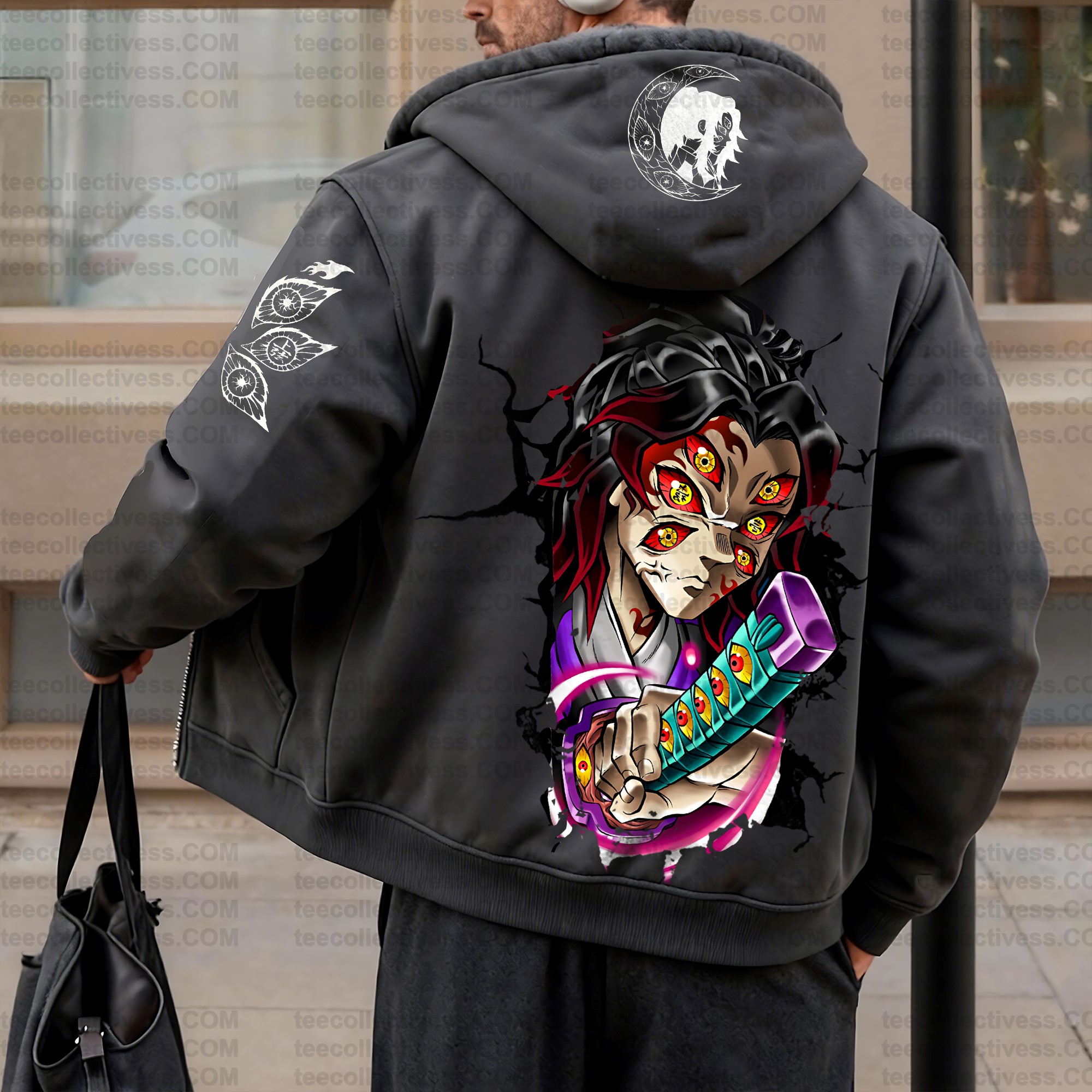 Unisex Graphic Streetwear Vintage Zipper Cardigan Plush Hoodie