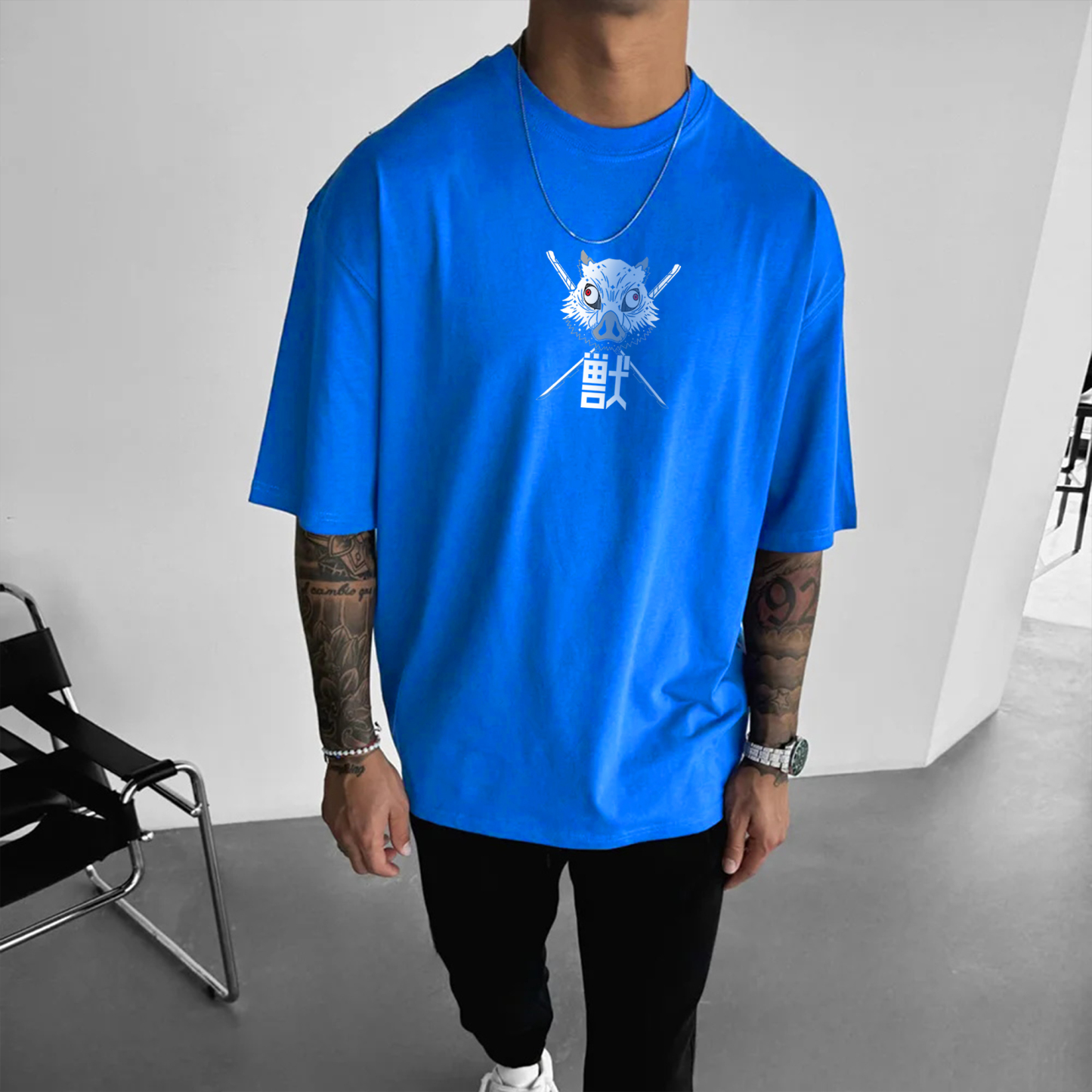 Unisex Anime Inspired Vintage T-Shirt丨Demon Slayer-Inosuke