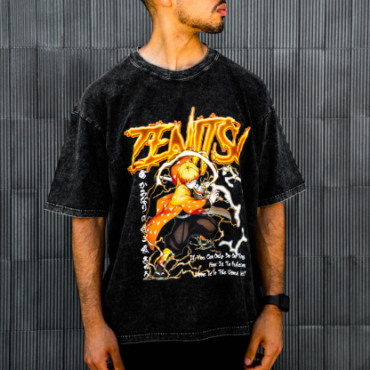 Unisex Fit ANIME Washed T-Shirt