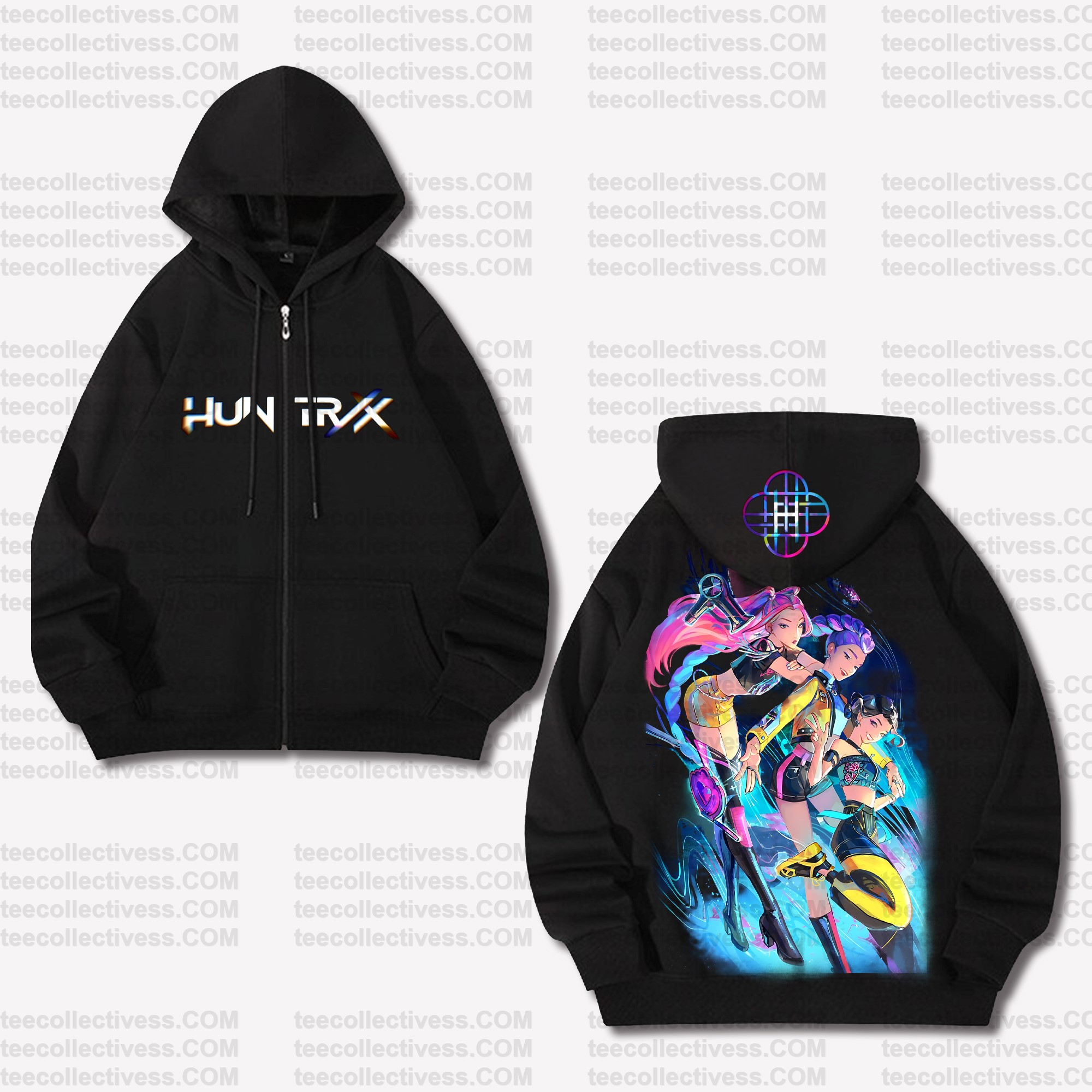 Unisex Graphic Streetwear Vintage Zipper Cardigan Plush Hoodie