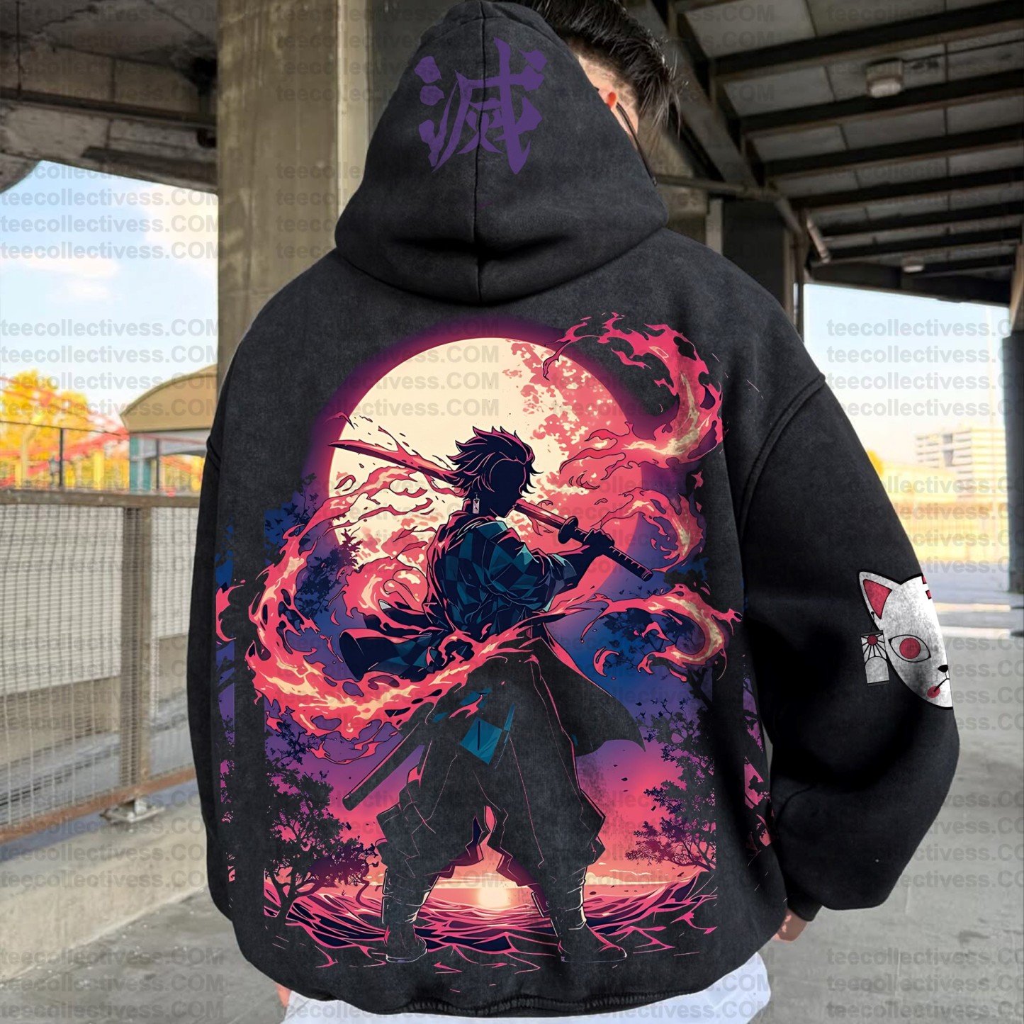 Vintage 3D Direct-Inkling Print Washed Unisex Hoodie