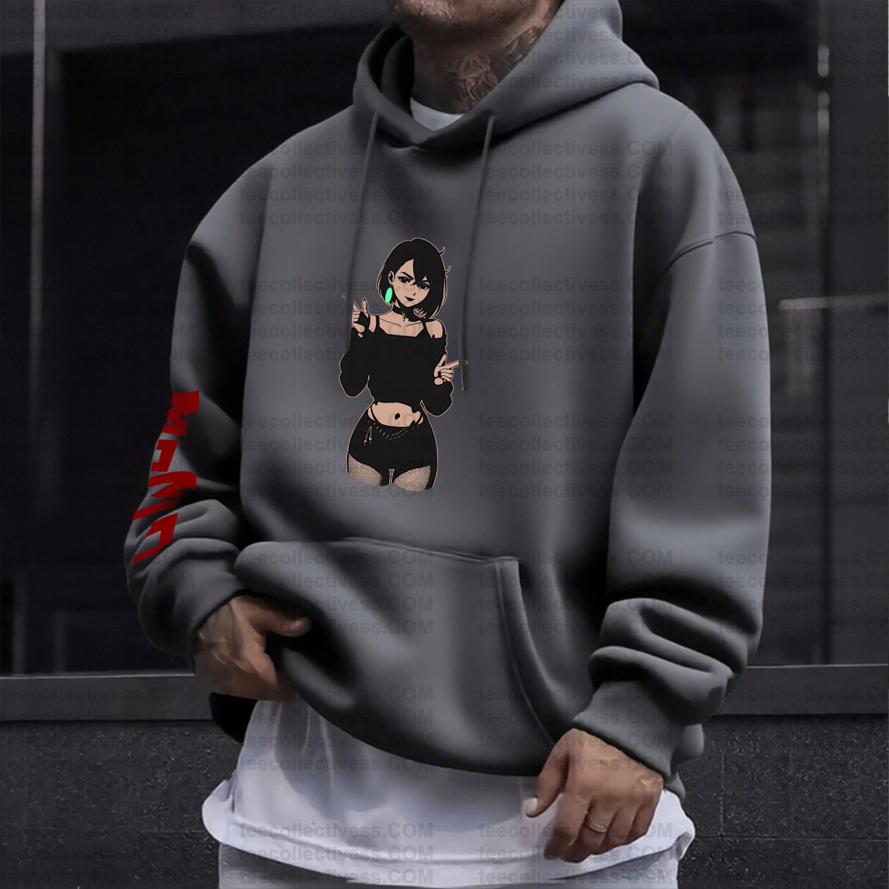 Unisex Anime Print  Casual Oversized Hoodie