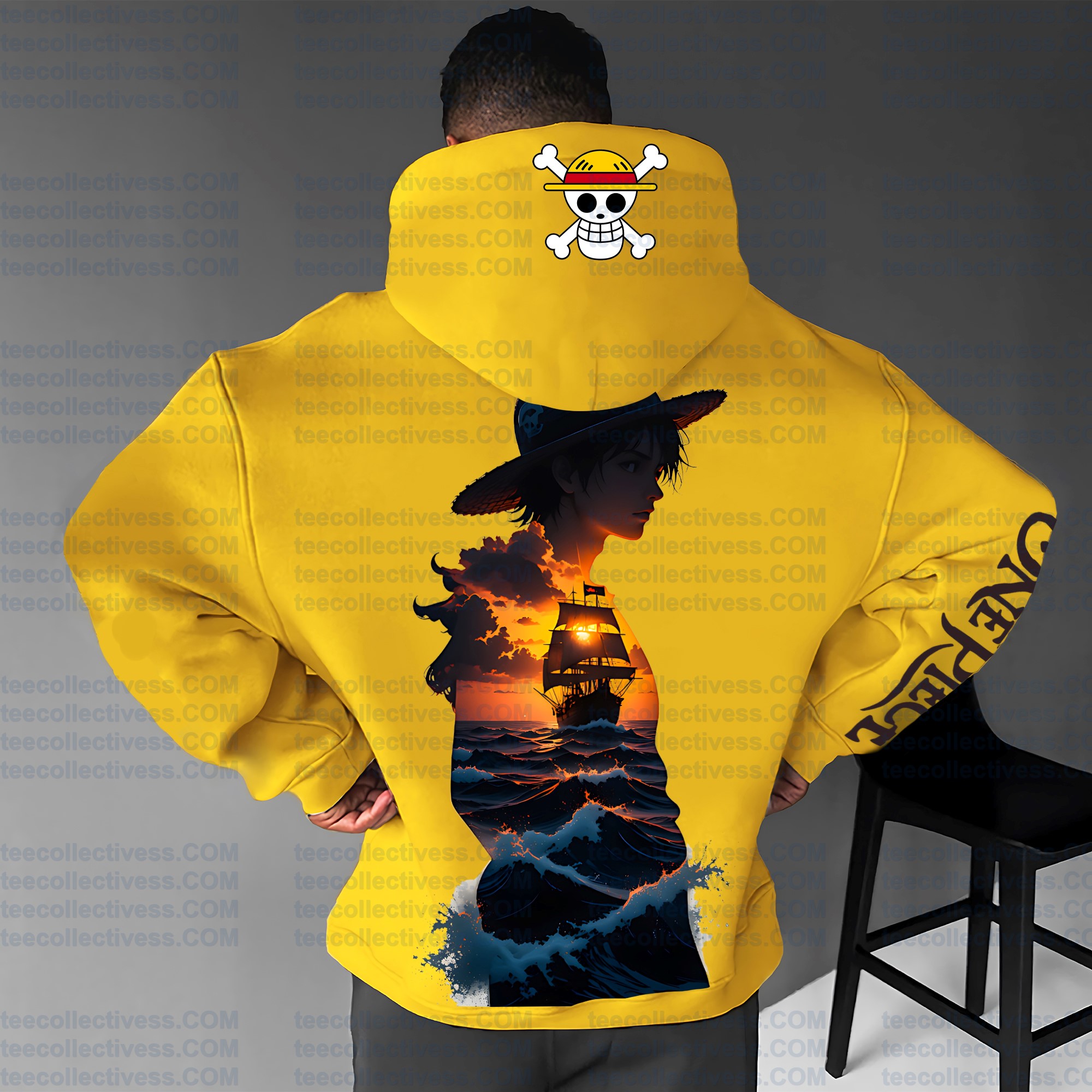 Plus Velvet Unisex Anime Graphic Streetwear Vintage Hoodieluffy