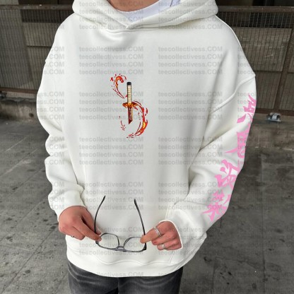 Plus Velvet Unisex Anime Graphic Streetwear Vintage Hoodie