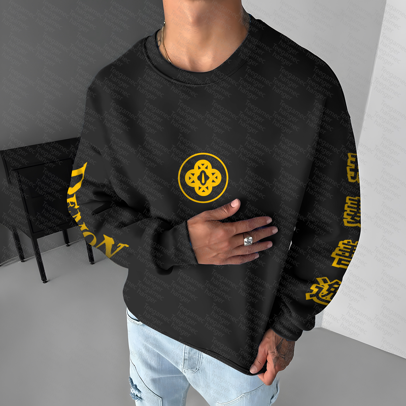 Unisex “Demon Slayer” Anime Graphic Inspired Vintage Sweatshirt