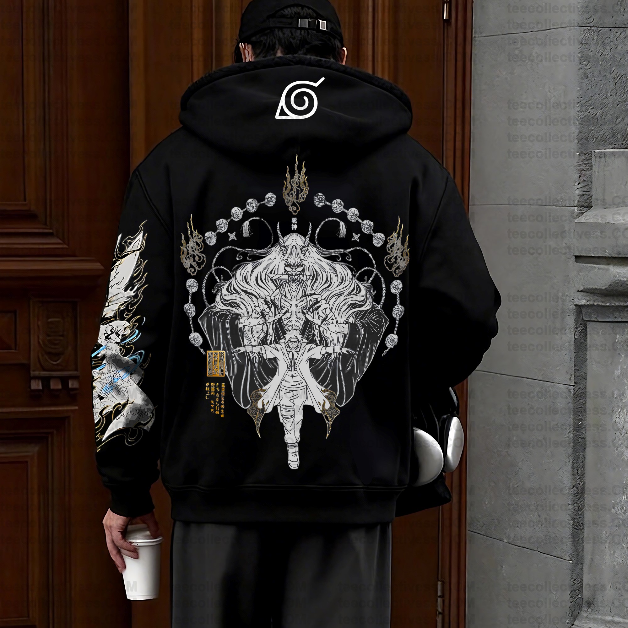 Unisex Graphic Streetwear Vintage Zipper Cardigan Plush Hoodie