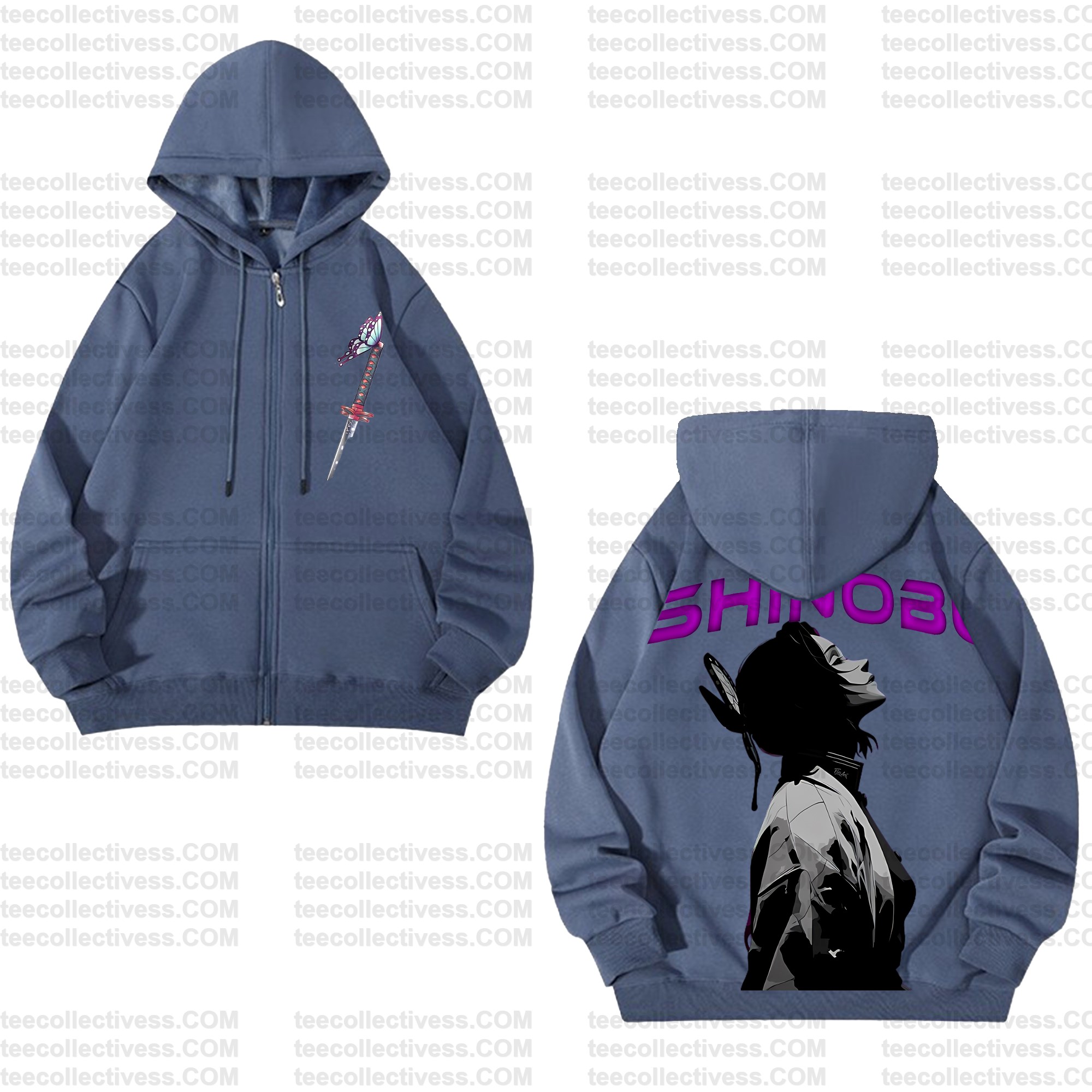 Unisex Graphic Streetwear Vintage Zipper Cardigan Plush Hoodie