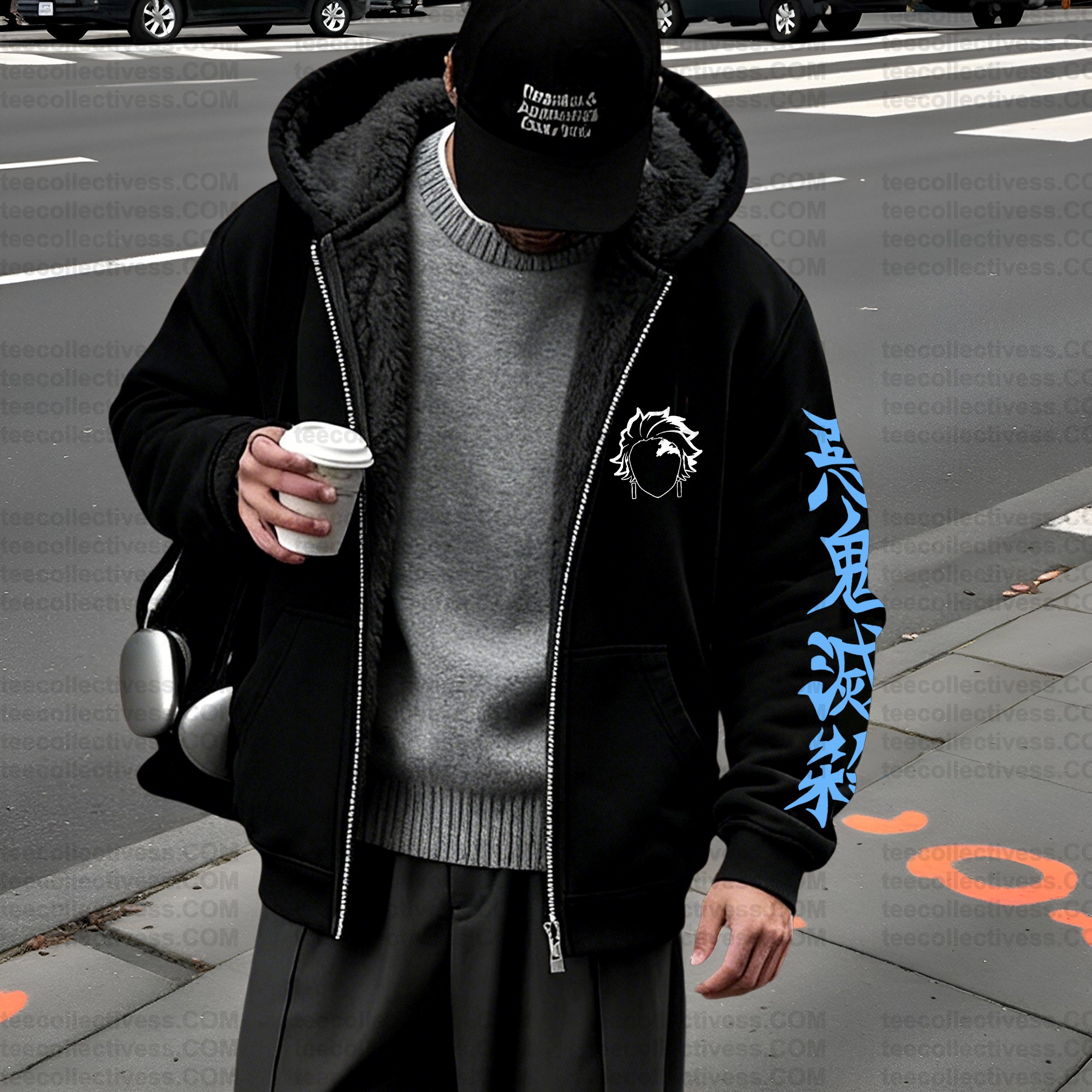 Unisex Graphic Streetwear Vintage Zipper Cardigan Plush Hoodie