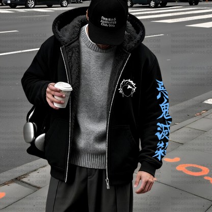 Unisex Graphic Streetwear Vintage Zipper Cardigan Plush Hoodie