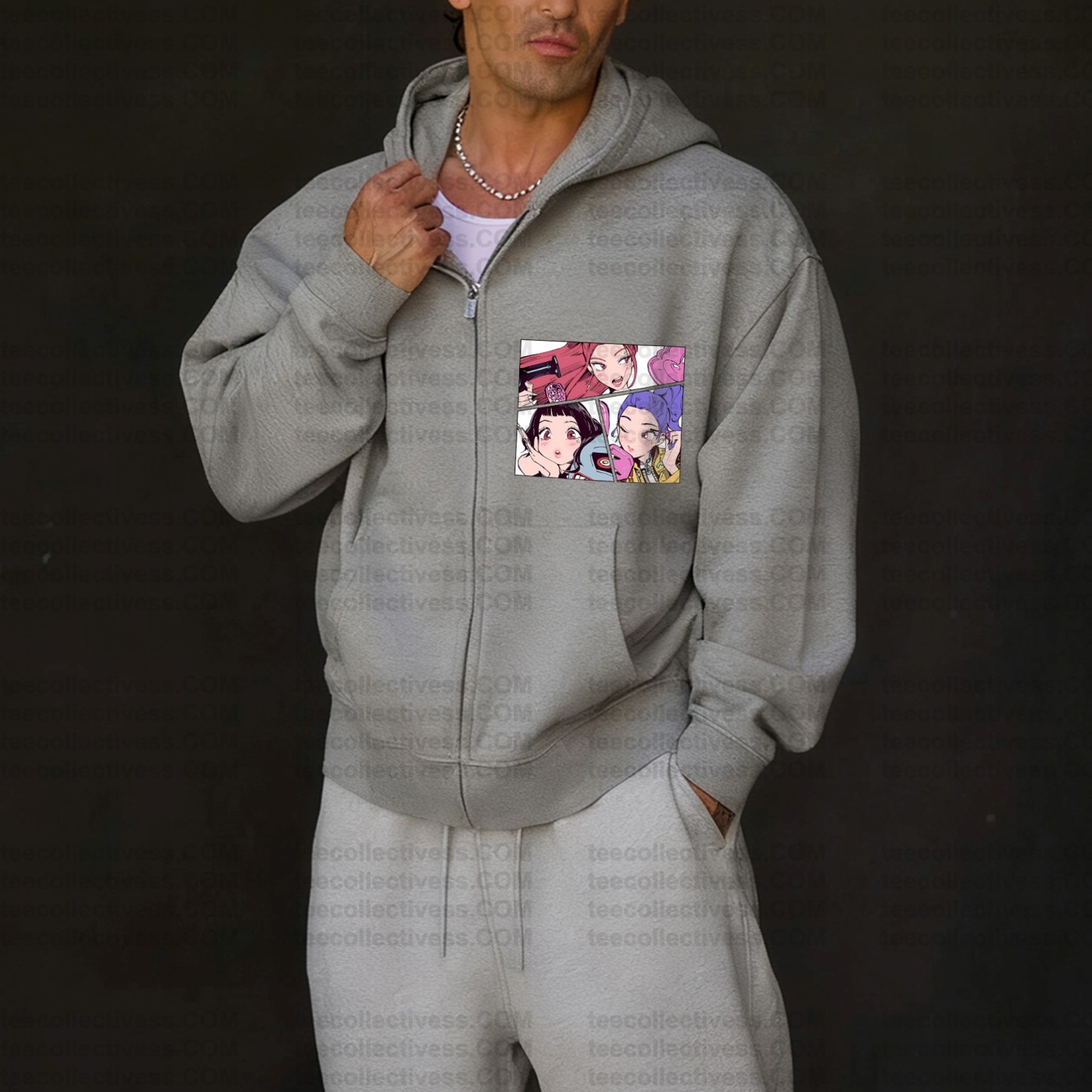 Unisex Graphic Streetwear Vintage Zipper Cardigan Plush Hoodie