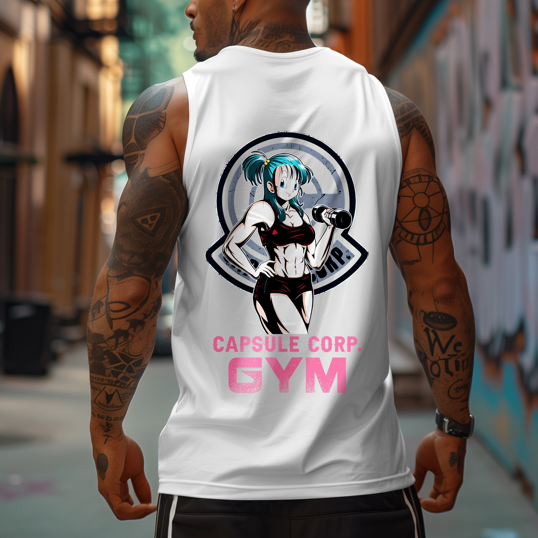 Oversized Cotton DB Anime Print Tank Top