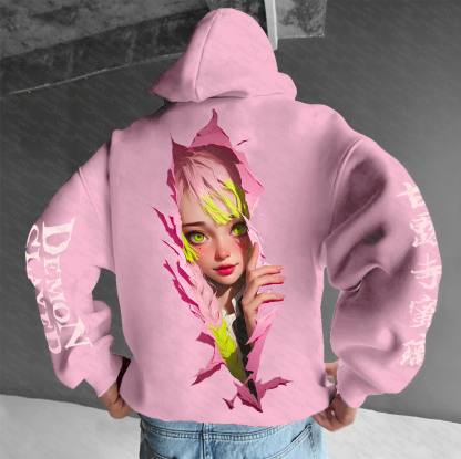 Unisex “Demon Slayer” Anime Graphic Streetwear Vintage Hoodie