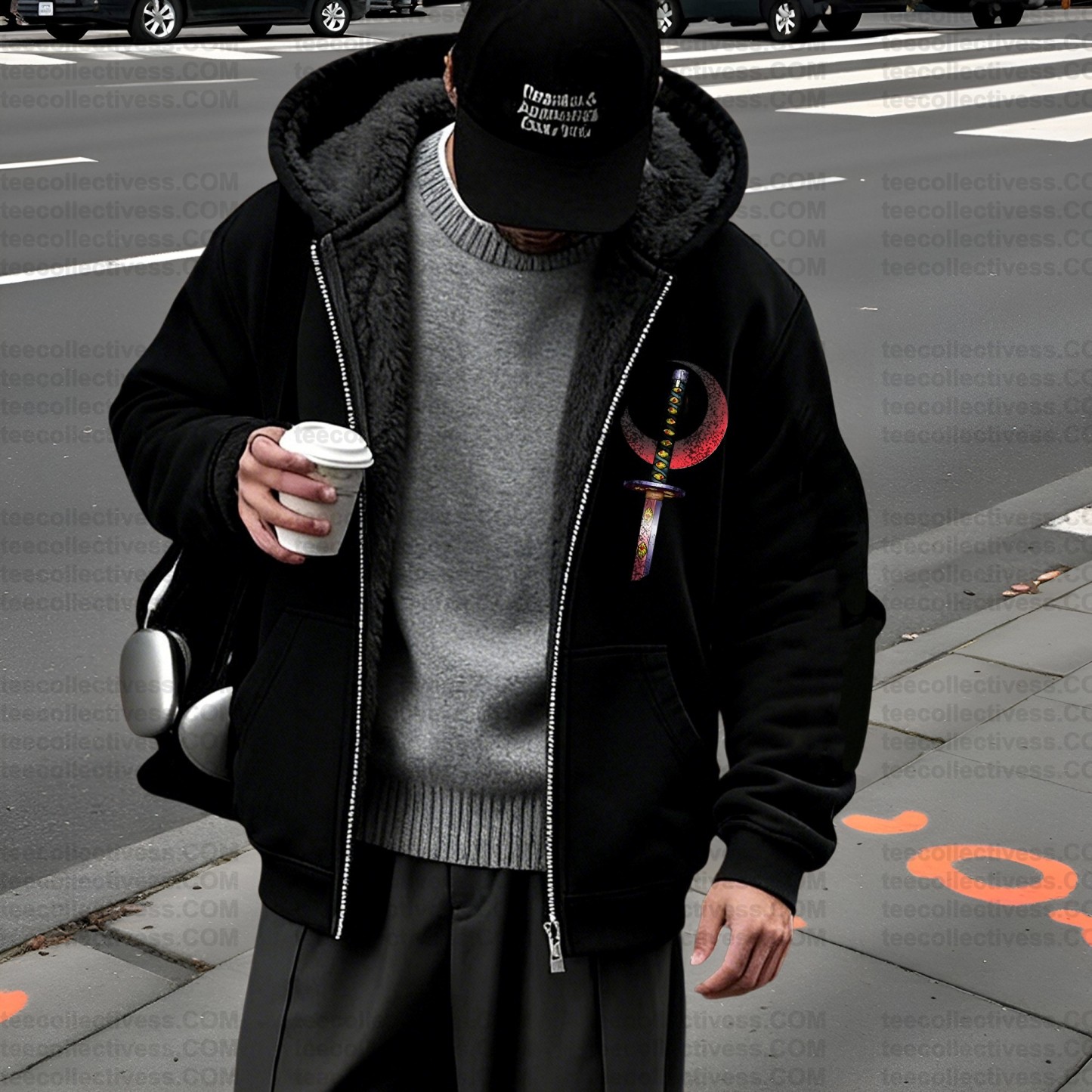 Unisex Graphic Streetwear Vintage Zipper Cardigan Plush Hoodie