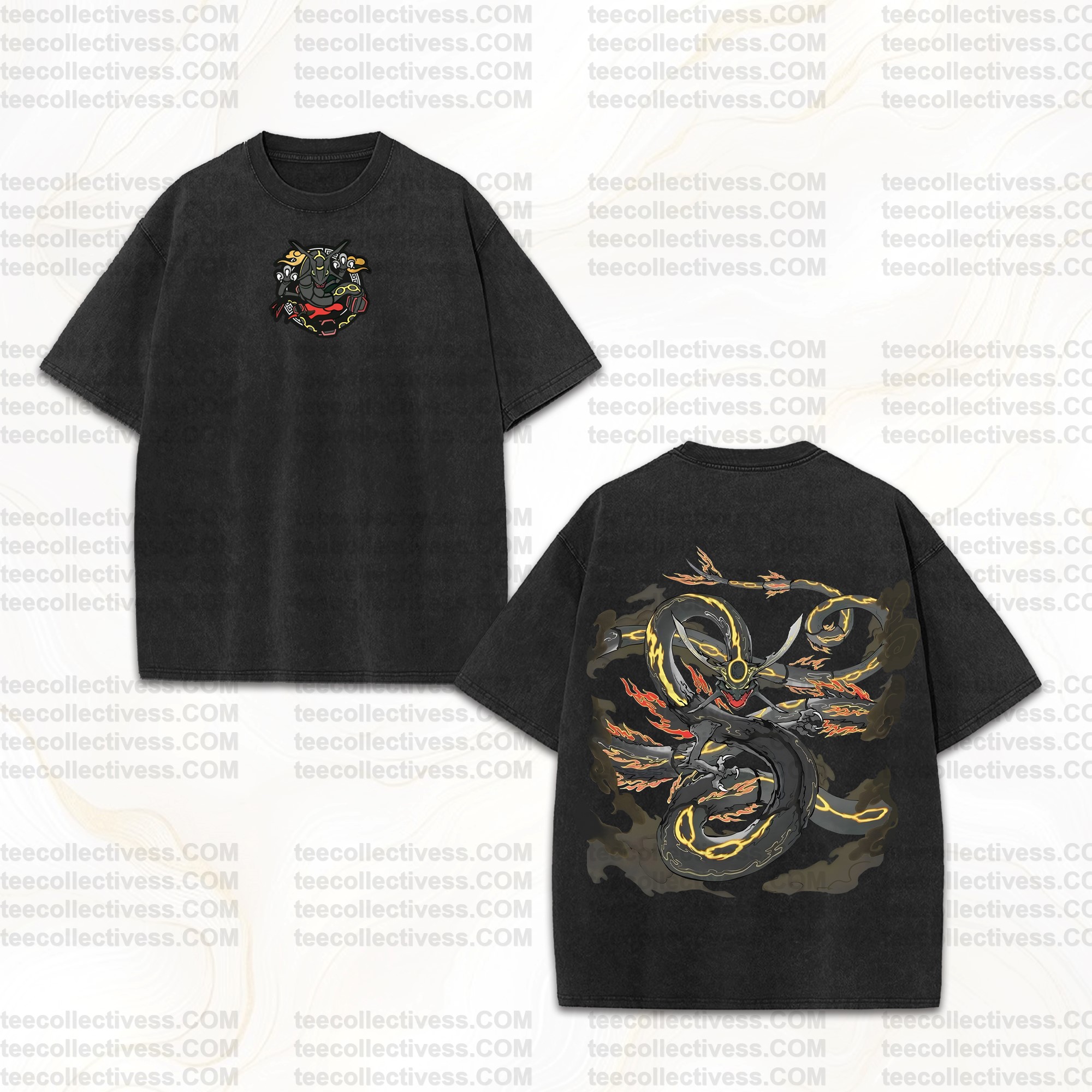 Vintage 3D Direct Inkjet Printed Washed Unisex T-Shirt