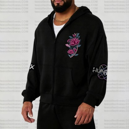 Unisex Graphic Streetwear Vintage Zipper Cardigan Plush Hoodie