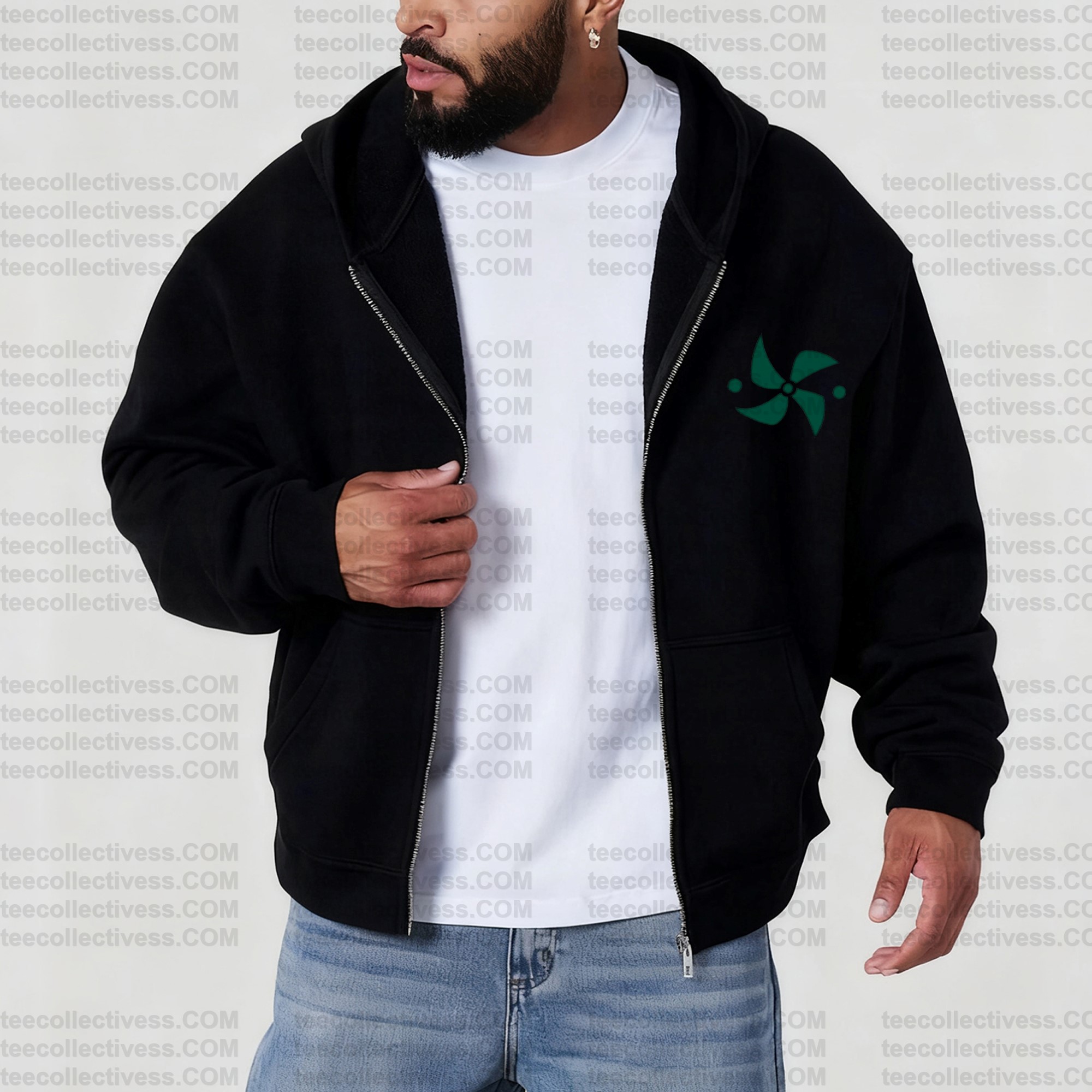 Unisex Graphic Streetwear Vintage Zipper Cardigan Plush Hoodie