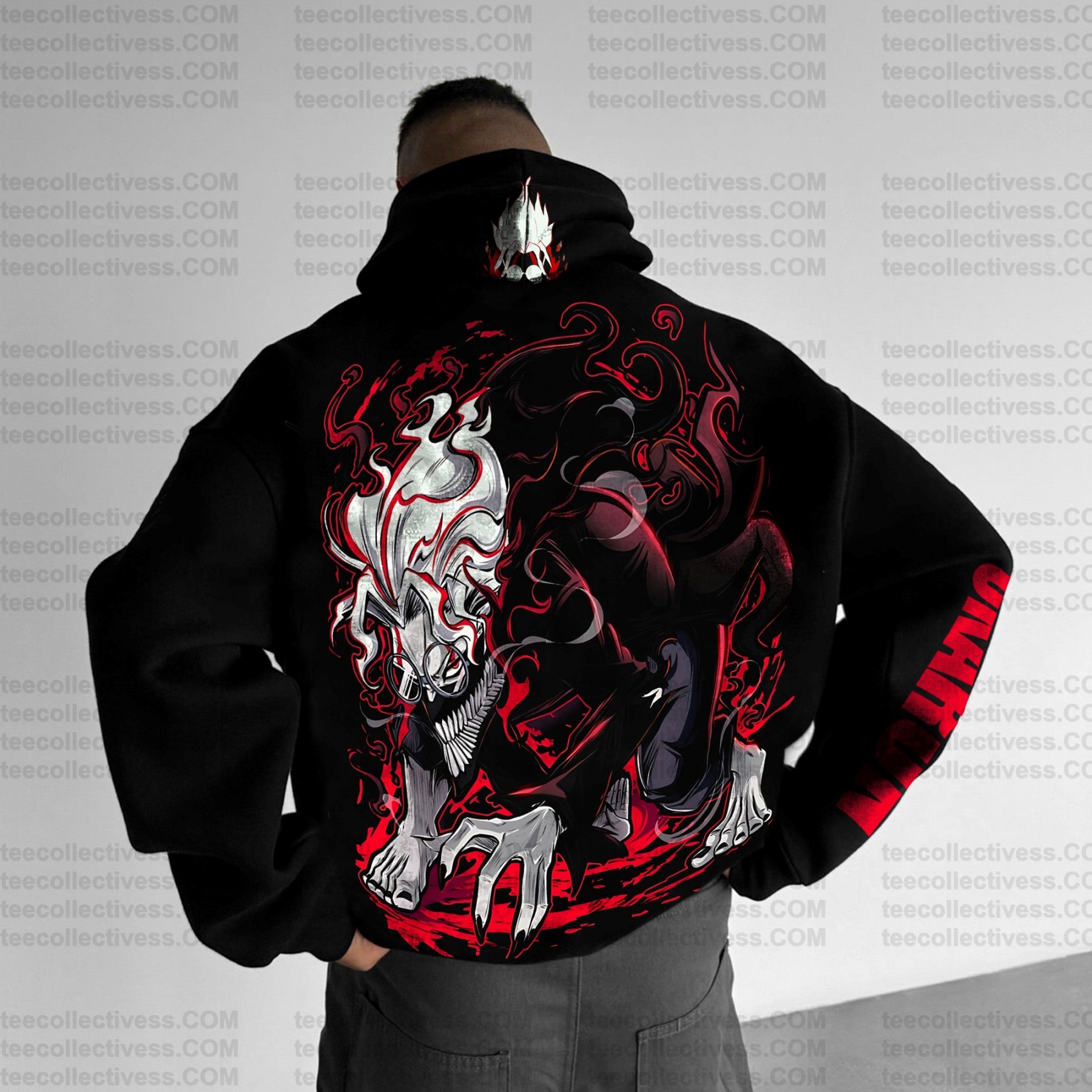 Unisex Anime Print Embroidered Casual Oversized Hoodie