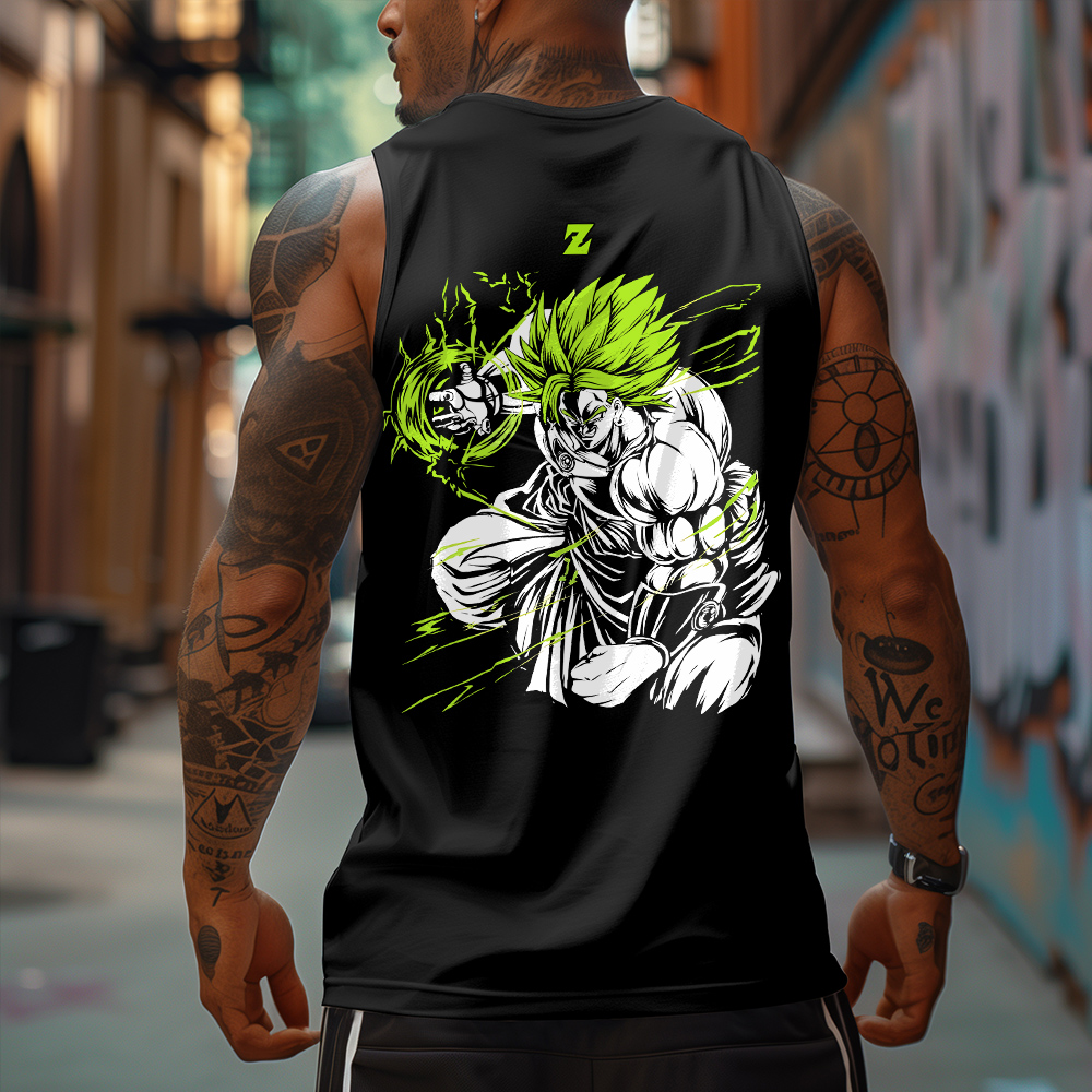 Unisex Oversized DB Anime Broly Printed Tank Top
