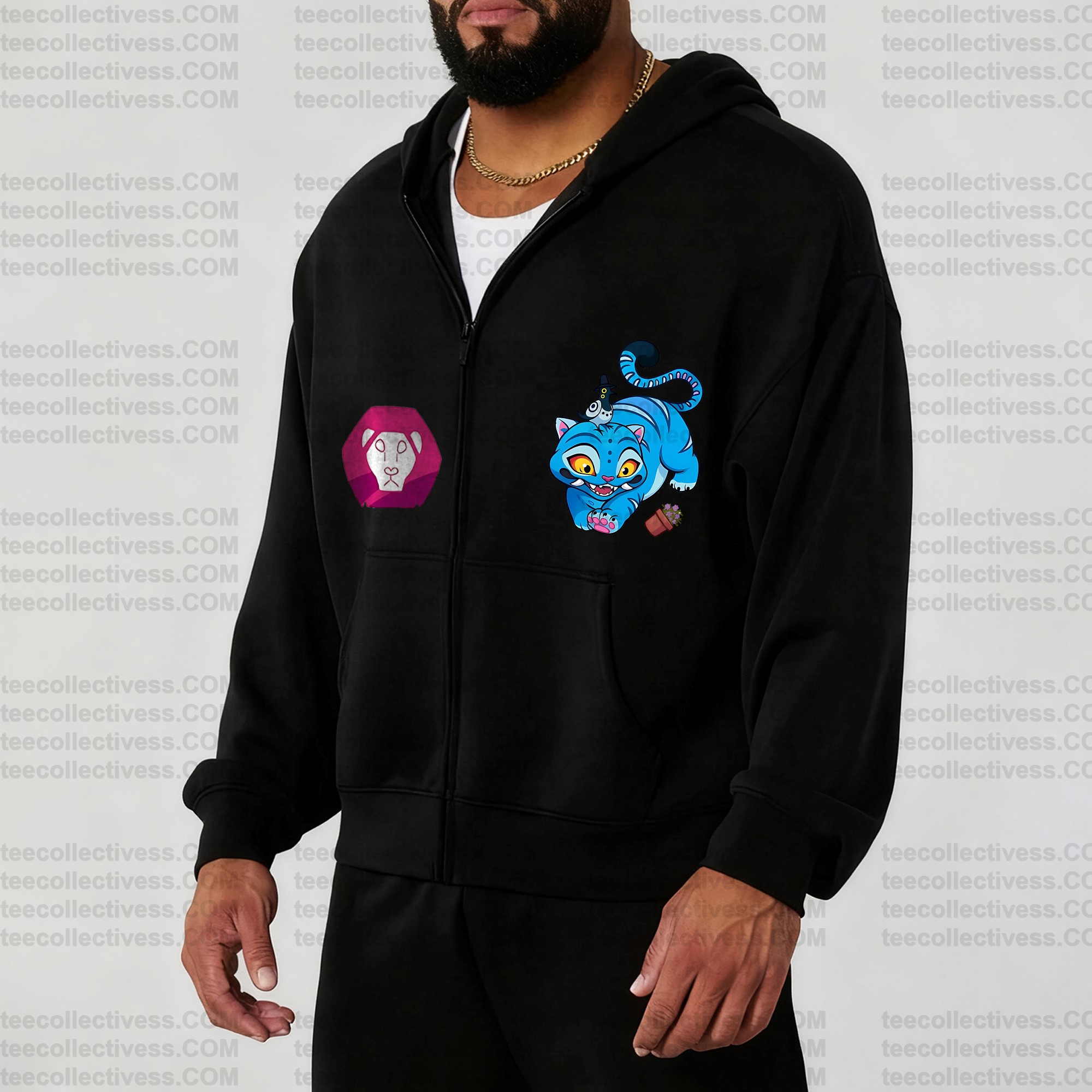 Unisex Graphic Streetwear Vintage Zipper Cardigan Plush Hoodie