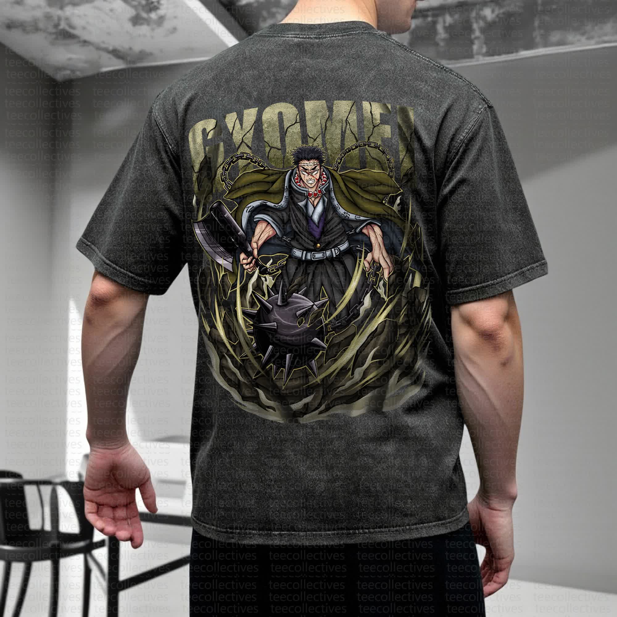 Unisex Anime Inspired Vintage Washed T-Shirt丨Demon Slayer