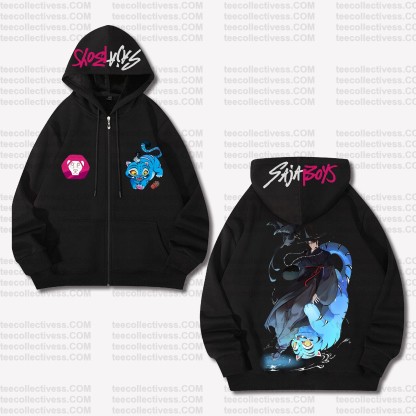 Unisex Graphic Streetwear Vintage Zipper Cardigan Plush Hoodie