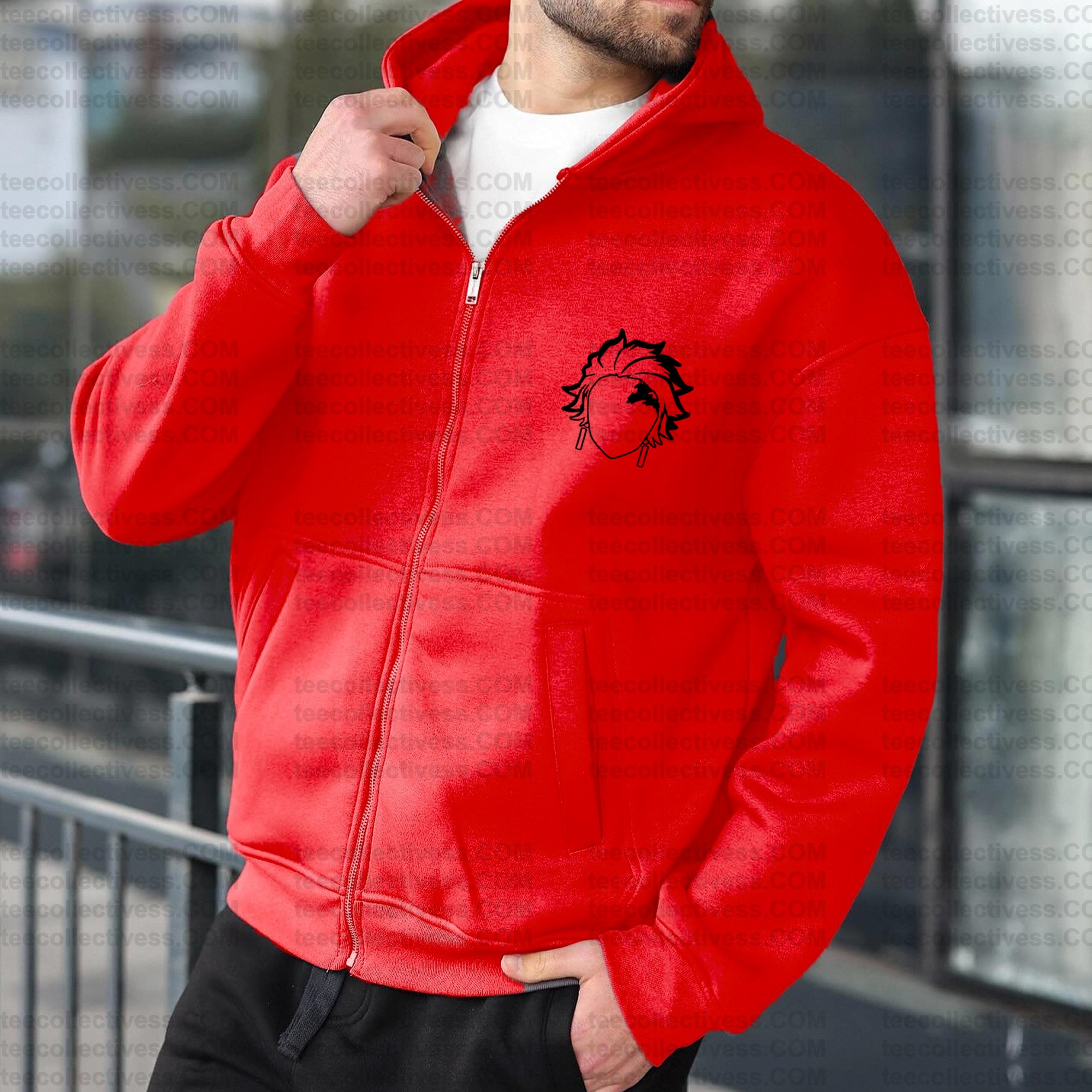 Unisex Graphic Streetwear Vintage Zipper Cardigan Plush Hoodie