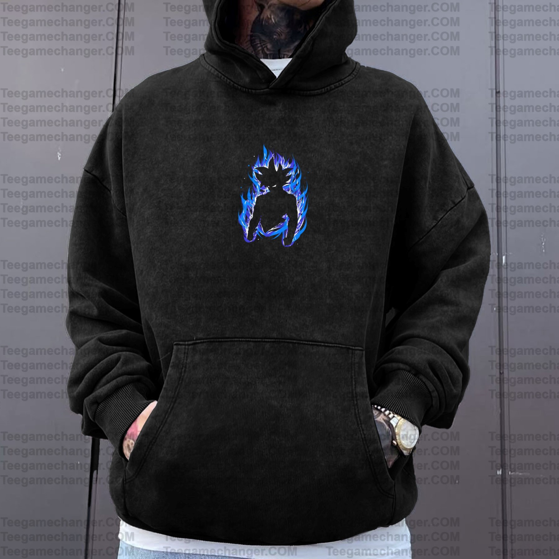 Vintage 3D Direct Inkjet Printed Washed Unisex Plush Hoodie