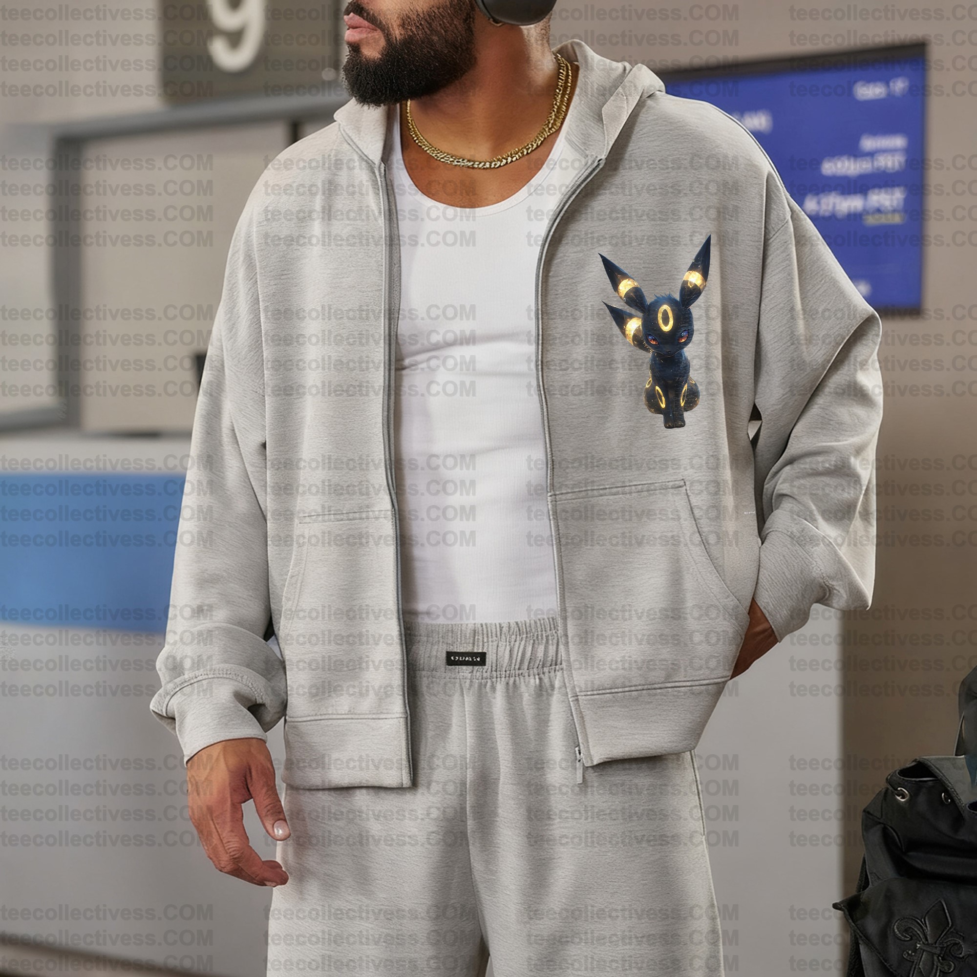 (Pokemon)Unisex Graphic Streetwear Vintage Zipper Cardigan Plush Hoodie