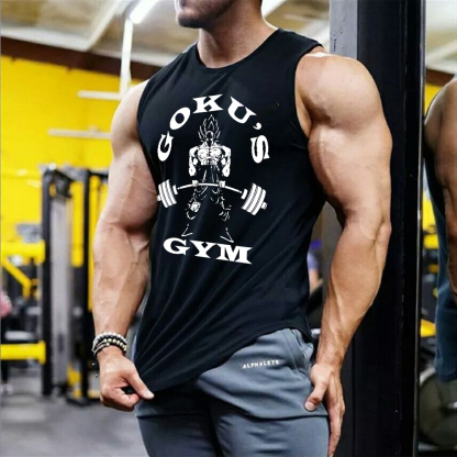 Men's Casual Dragon Ball Anime Printed Fitness Tank Top