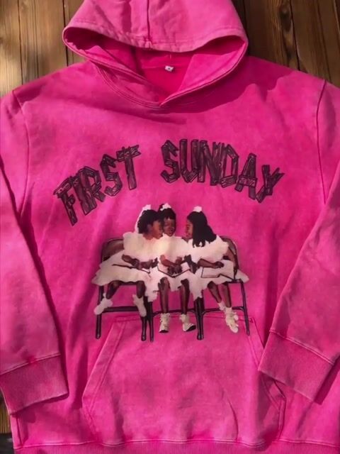 Vintage First Sunday Faith Graphic Acid Washed Oversized Hoodie