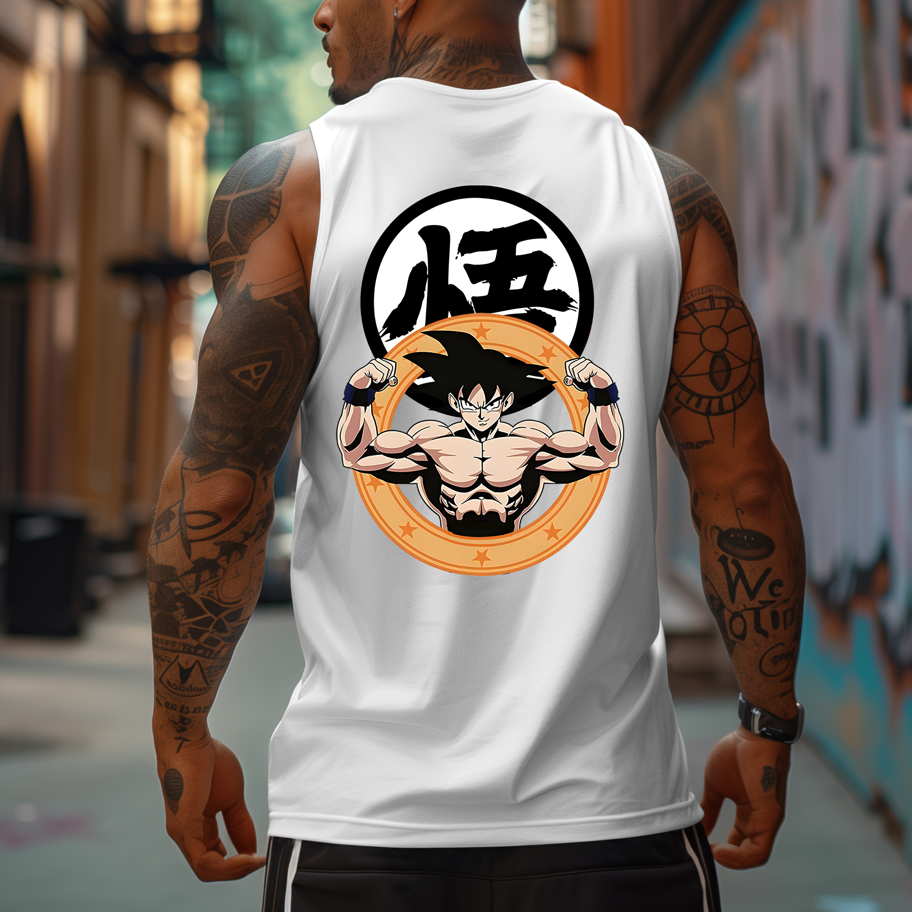 Men's Anime Print Fitness Tank Top