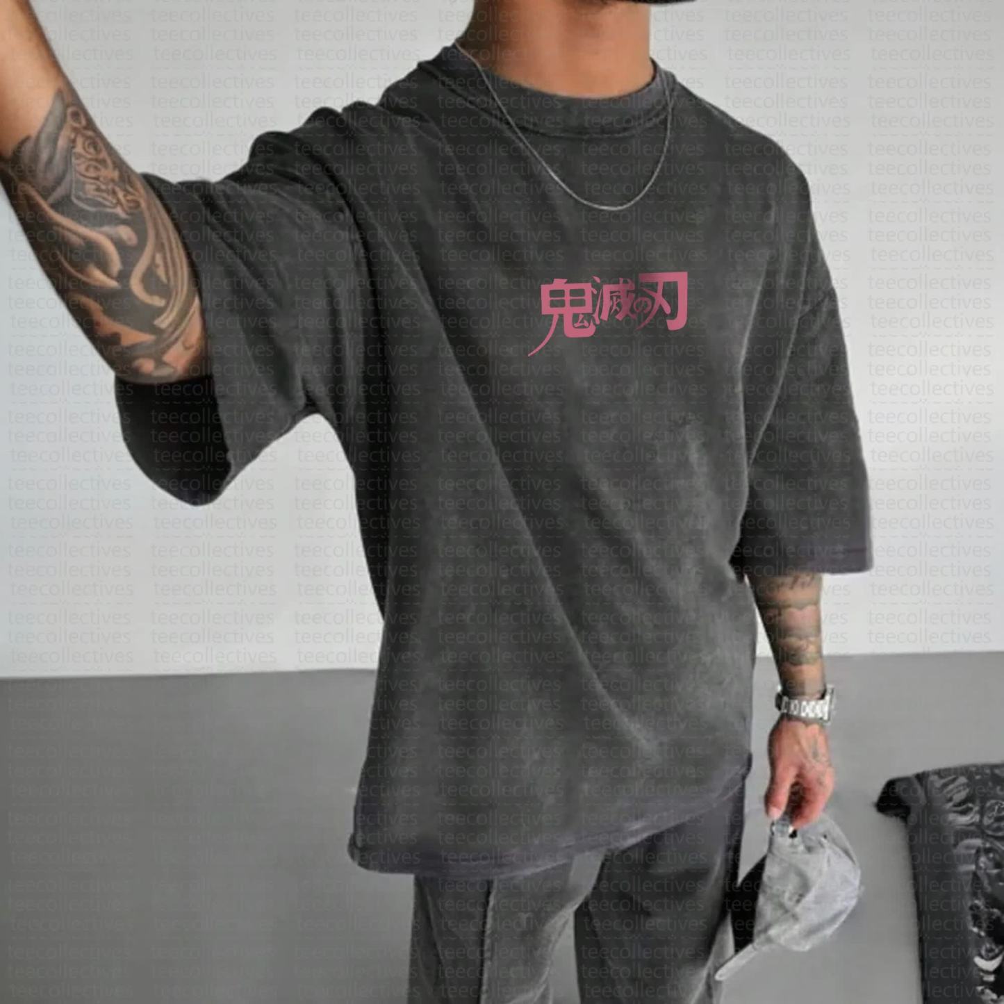 Unisex Anime Inspired Vintage Washed T-Shirt丨Demon Slayer