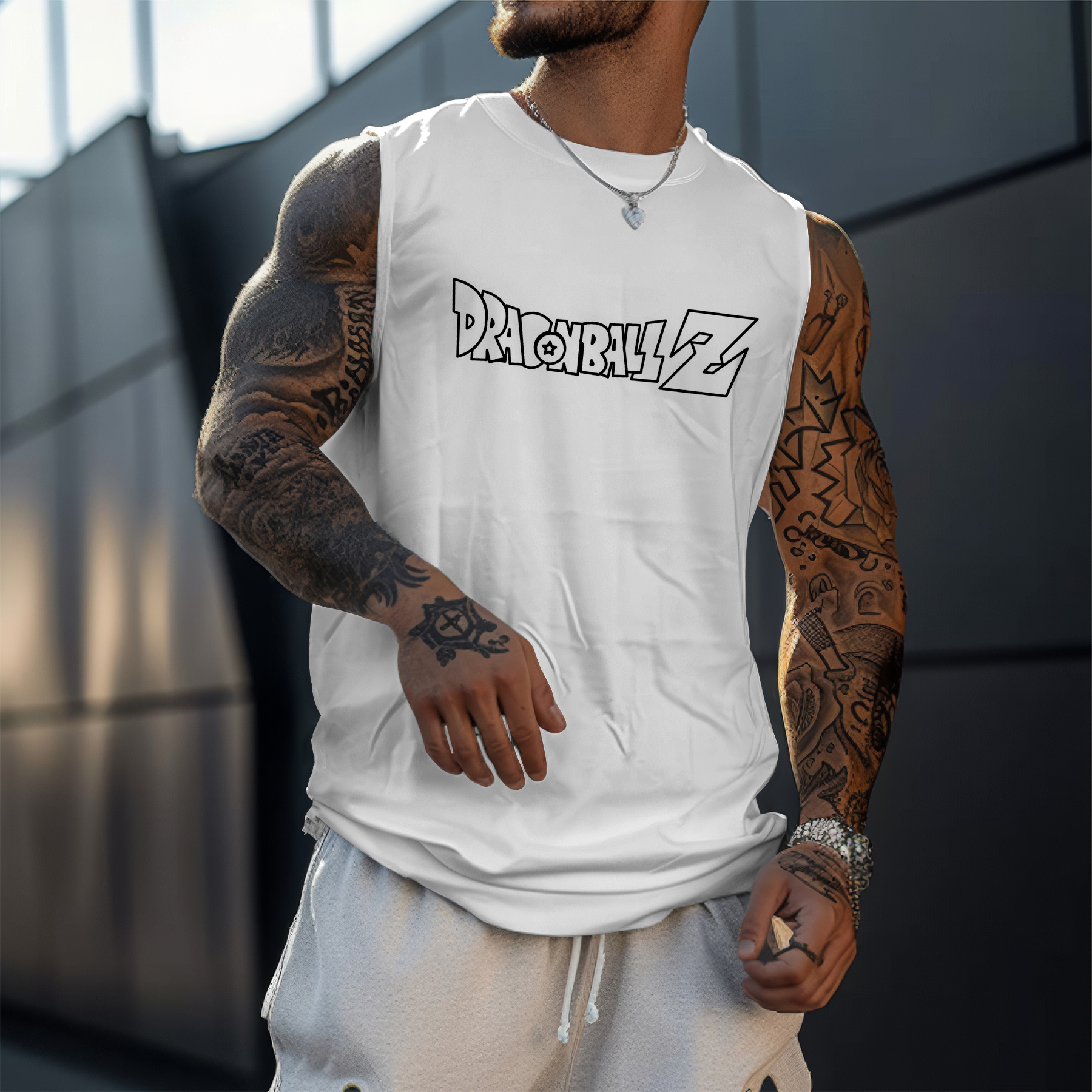 Casual Dragon Ball Comic Style Printed Tank Top