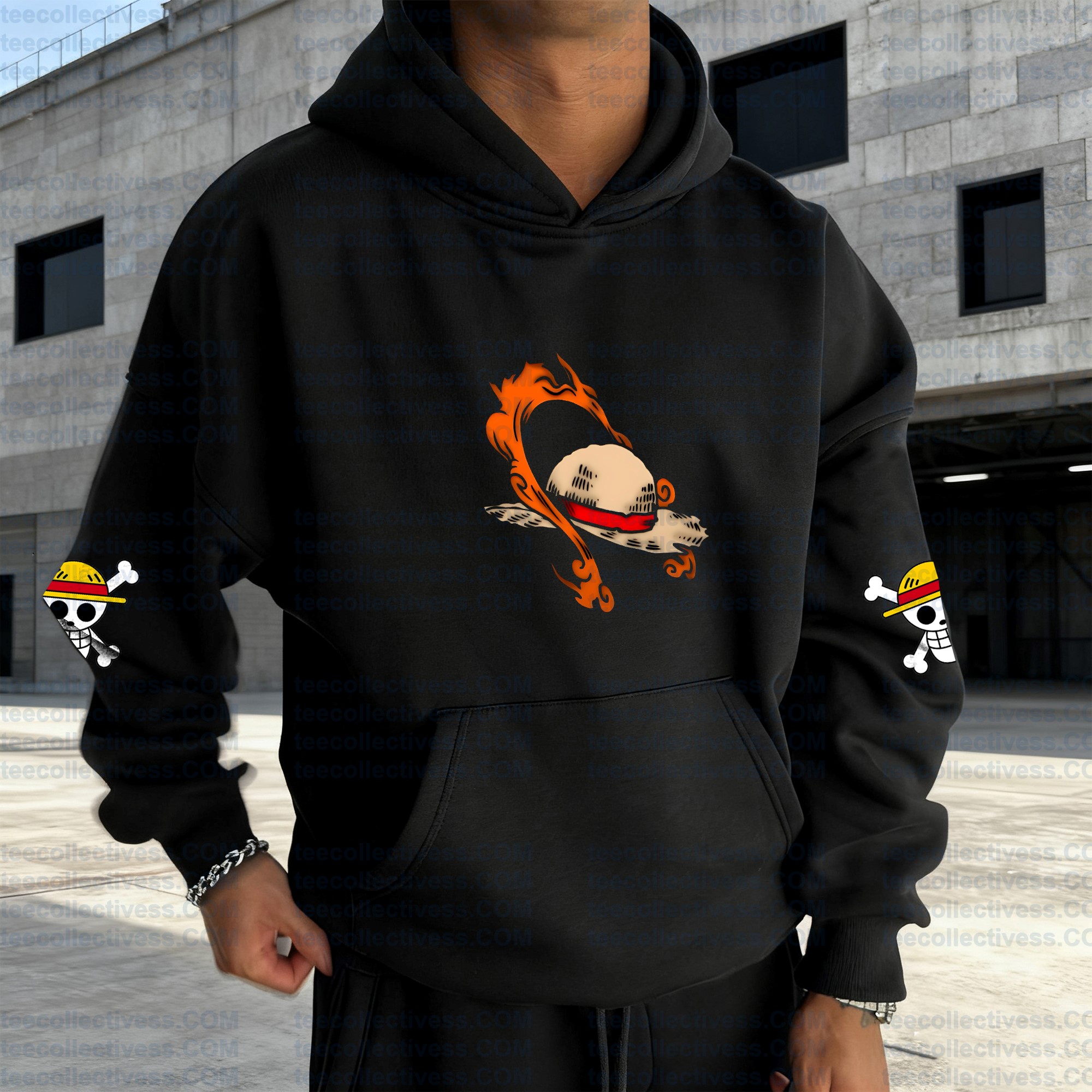 Plus Velvet Unisex Anime Graphic Streetwear Vintage Hoodieluffy