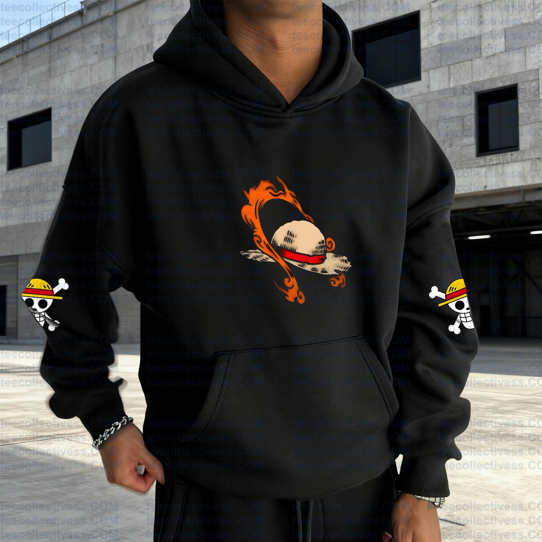 Plus Velvet Unisex Anime Graphic Streetwear Vintage Hoodieluffy