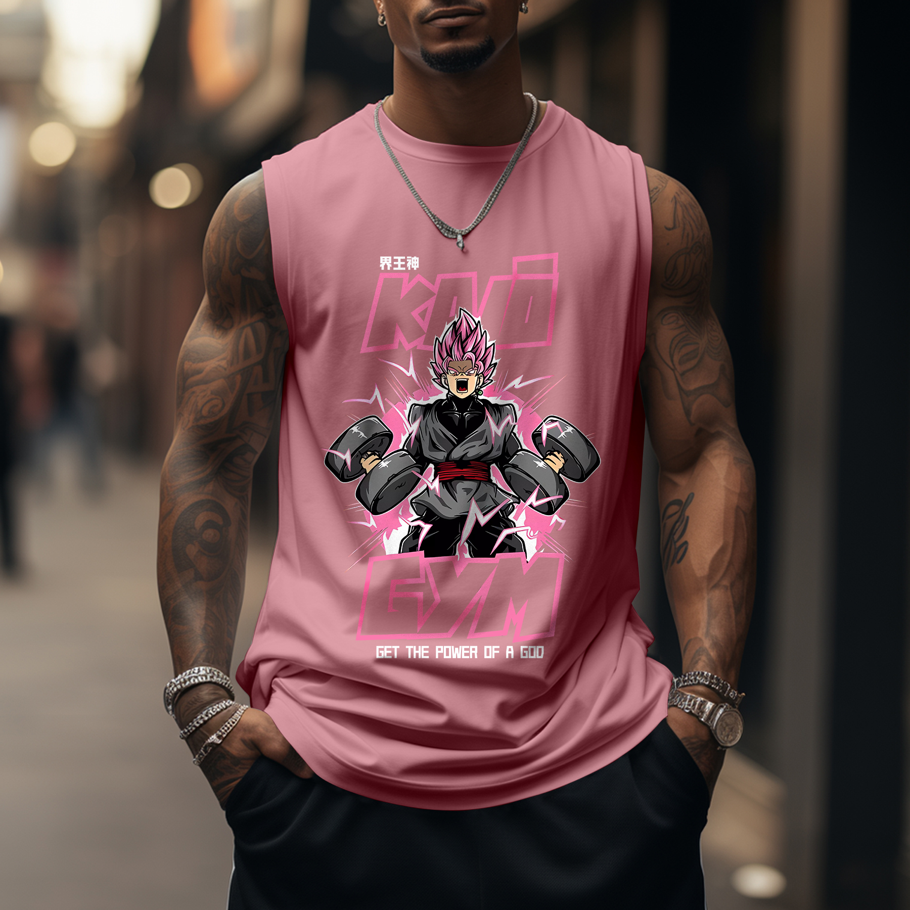 Oversized Cotton Dragon Ball Anime Print Tank Top