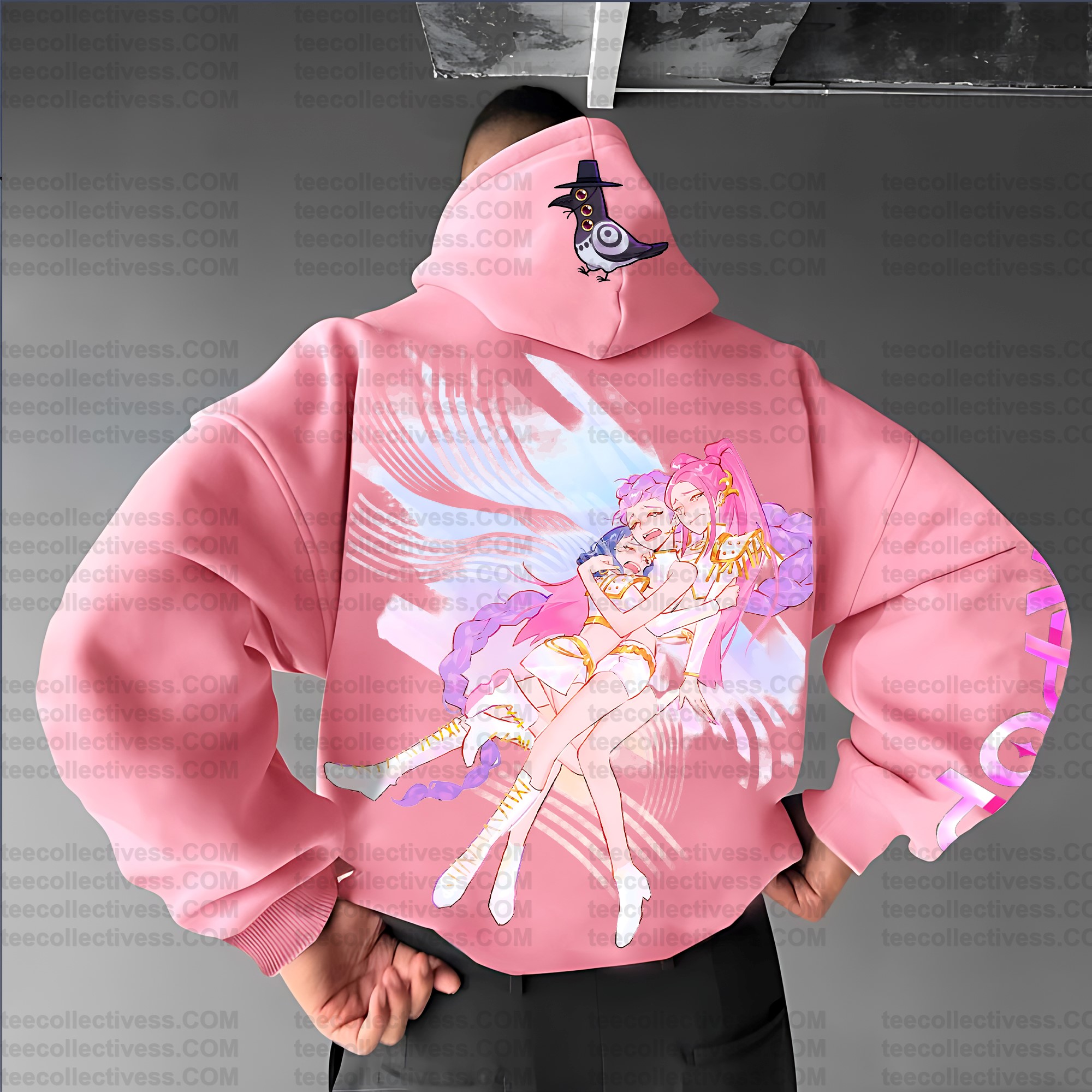 Plus Velvet Unisex Anime Graphic Streetwear Vintage Hoodie