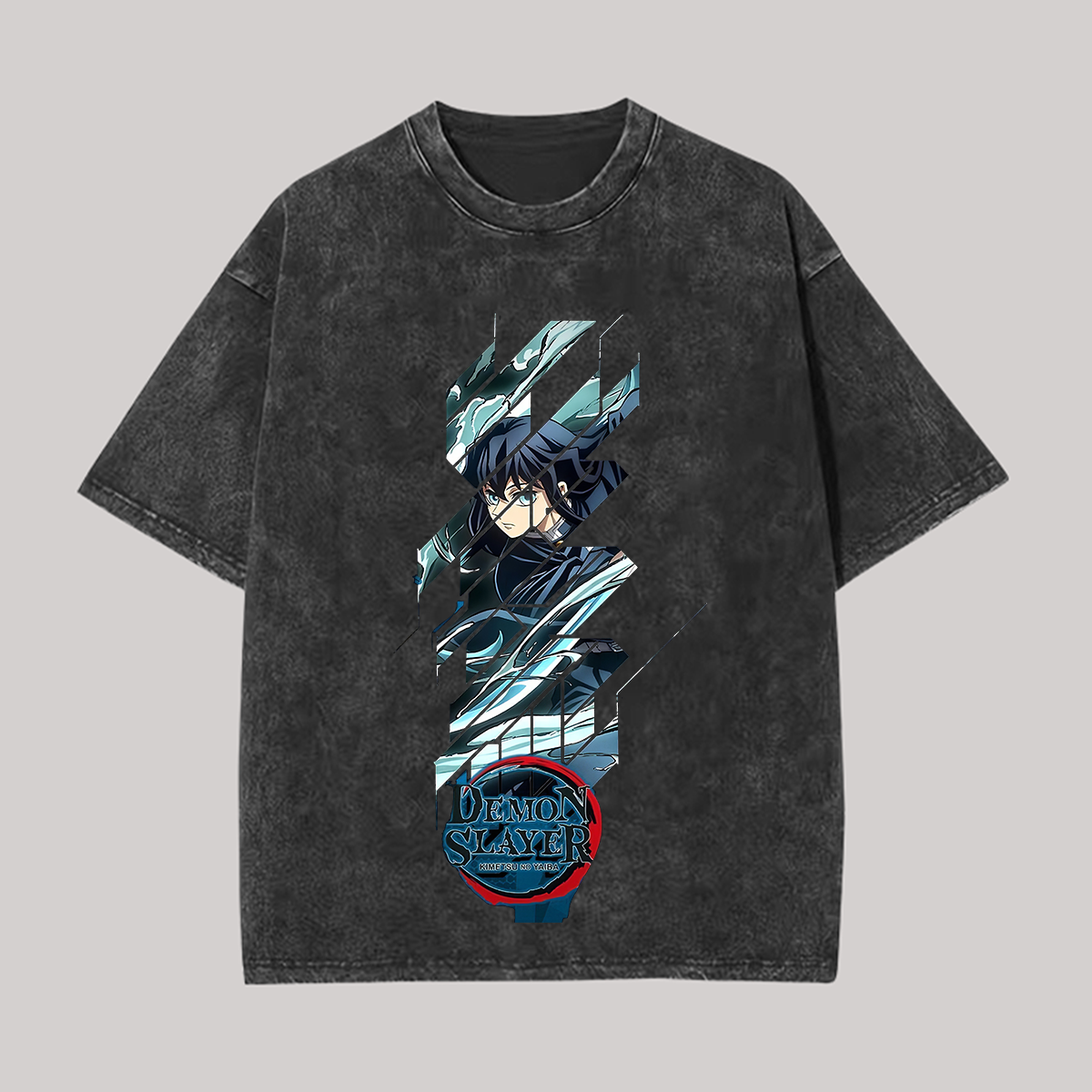 Demon Slayer Printed Unisex Washed 3D Direct Injection T-Shirt
