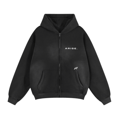 Kasaka's Venom Fang Streetwear Washed Zipped Hoodie