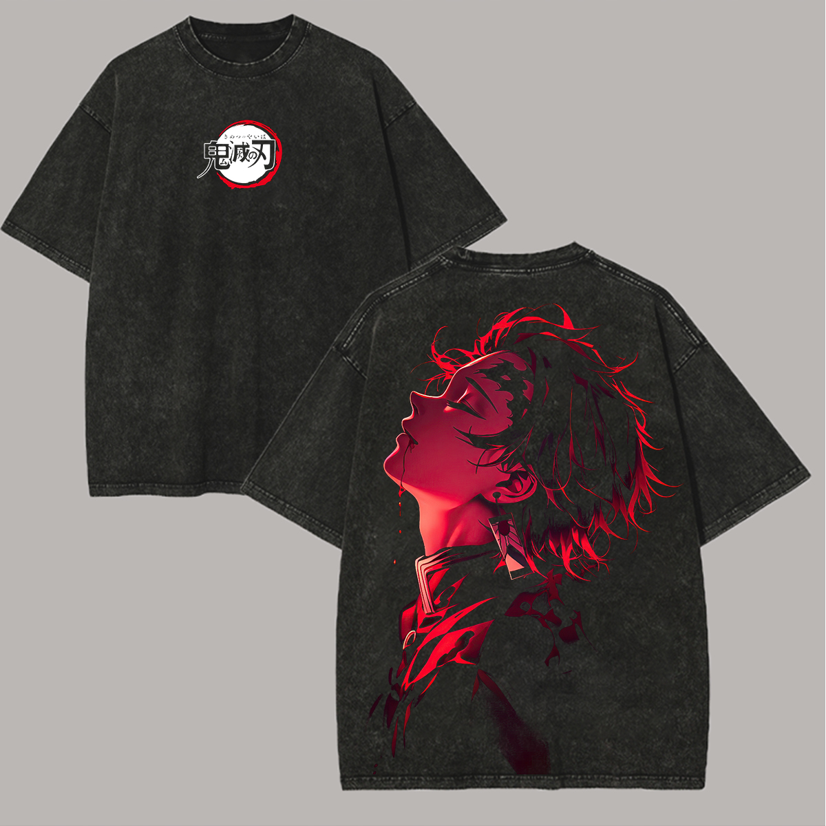 Tanjiro Kamado Printed Unisex Washed 3D Direct Injection T-Shirt