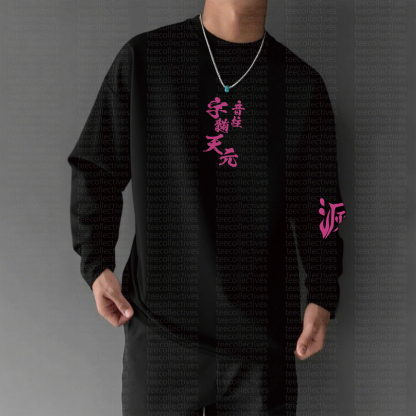 Unisex “Demon Slayer” Anime Graphic Streetwear Vintage Long-Sleeved T-shirt