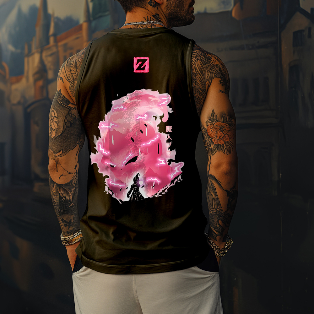 Unisex Oversized DBZ Buu Anime Print Tank Top