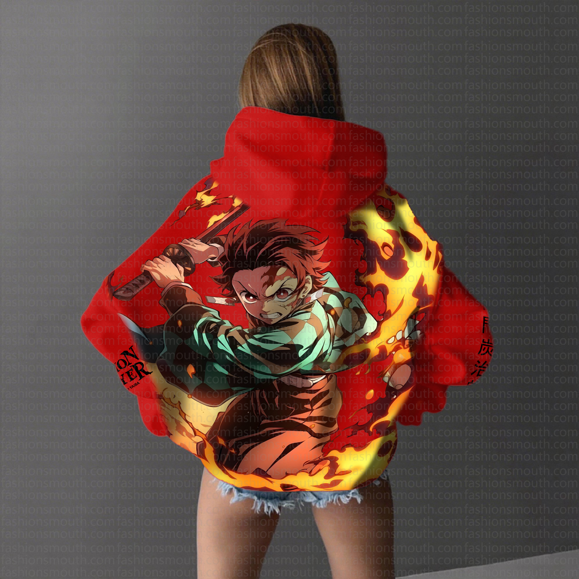 " Demon Slayer " Anime Inspired Vintage Hoodie